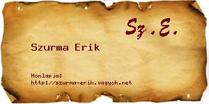 Szurma Erik névjegykártya